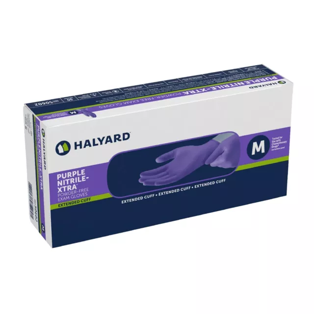 Nitrile Xtra Exam Gloves by Halyard, Medium Purple  - Box of 50