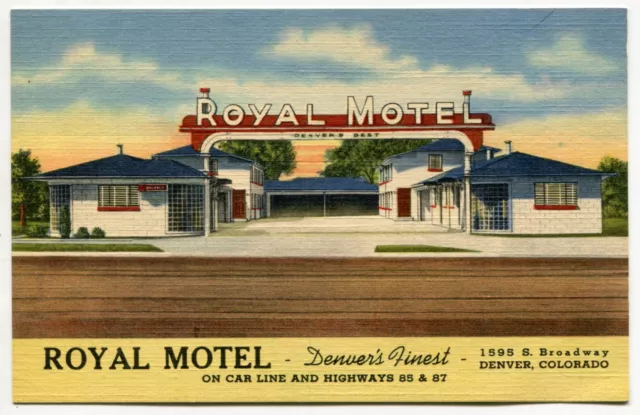 Vintage Linen Postcard: "ROYAL MOTEL" [Denver, CO]