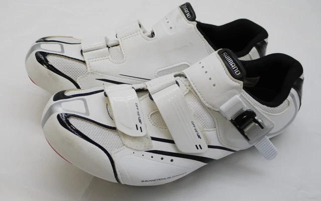 Shimano Mens Cycling Shoes White Straps Buckles Pedalling Cleats Eu 43 Uk 9