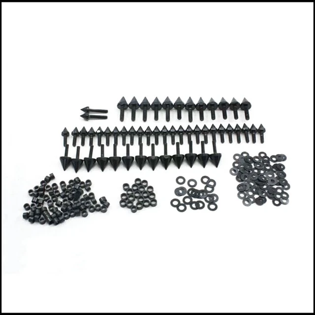 Kit Boulons Carénage Moto Yamaha YZF R6 1999-2002 - Vis Et Agrafes Complètes Noir