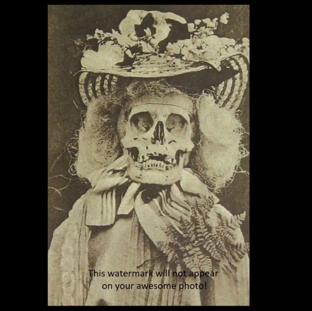 Scary Vintage Skeleton Freak PHOTO Freaky Skull Demon Creepy Devil