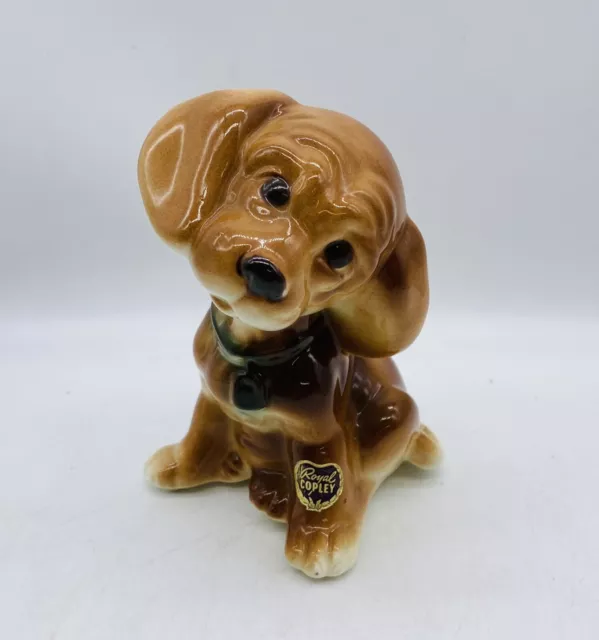 Royal Copley Puppy Dog Brown Cocker Spaniel Figurine Vintage 6”