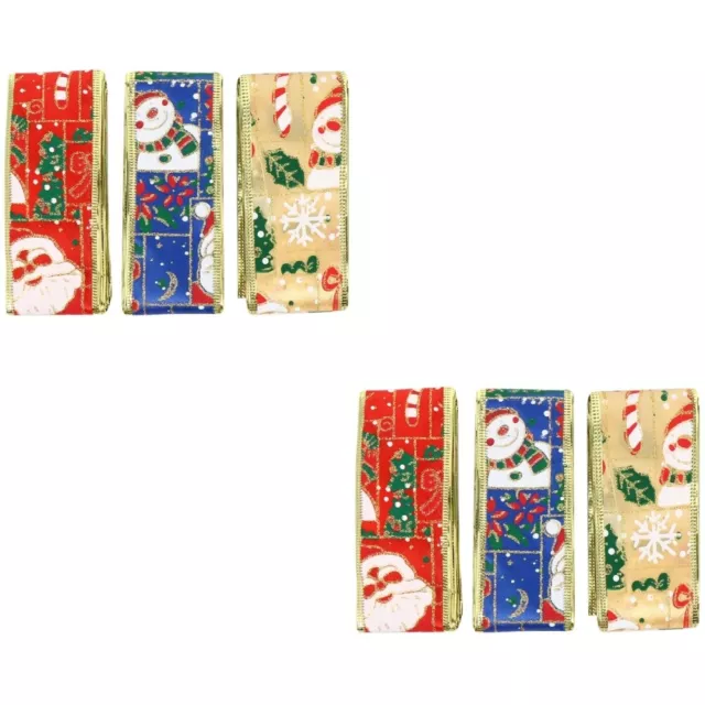 6 Rolls Weihnachtsband Geschenkverpackungsband Geschenkband Schmücken