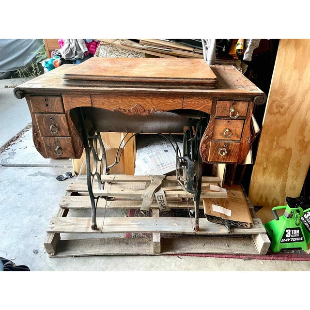 Vintage Sewing Damascus Table With Accessories