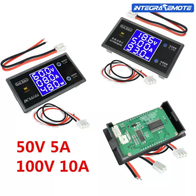 DC 50V 5A/100V 10A Display LCD digitale voltmetro Wattmetro tester potenza corrente