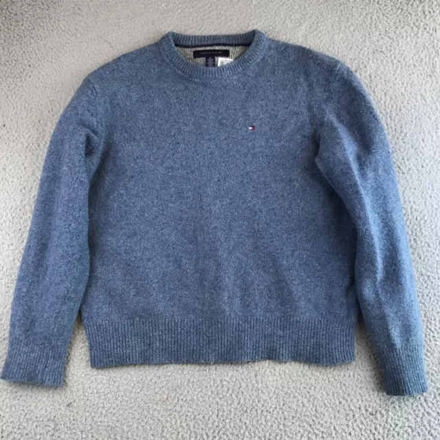 Tommy Hilfiger Sweater Women's XL Blue Wool Blend Pullover Crew Neck Long Sleeve