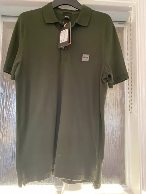 Hugo Boss Polo Shirt, Slim Fit,  Open Green, Size M, Bnwt!