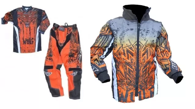 Wulfsport Kinder AZTEC ORANGE Kit & Jacke Alter 3-13 Motorrad Motocross MX Quad