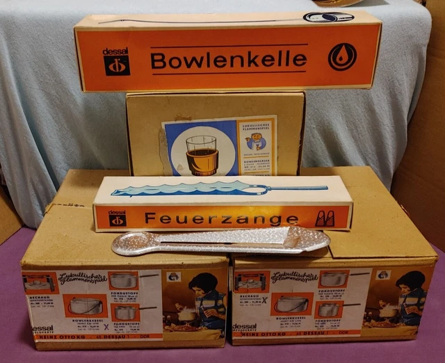 DDR FEUERZANGEN BOWLE SET mit viel Zubehör in OVP - WIE NEU VINTAGE ...