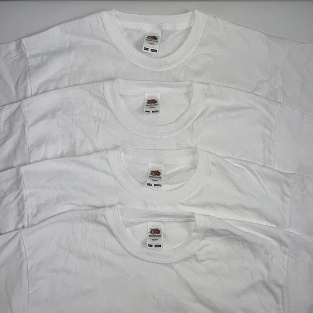 Boys Tshirt 4-Pack Size 12-13 Fruit Of The Loom Plain Short Sleeve Crew Neck