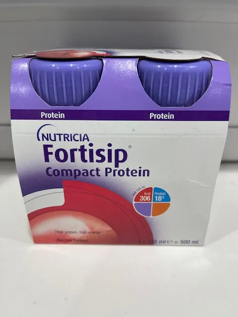 Nutricia Fortisip Compact Protein Shakes Berries Flavour 4 X 125mls