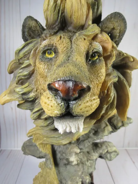 Lion Figurine, Cast Resin, Well Made & Realistic Features, 12" Tall, 6" Wide