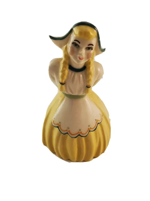 Ceramic Arts Studio Dutch Girl Yellow Dress Figurine 4.5" tall