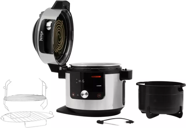 NINJA Foodi MAX 15-in-1 Smart Lid OL750UK Multicooker & Air Fryer-SS & Black