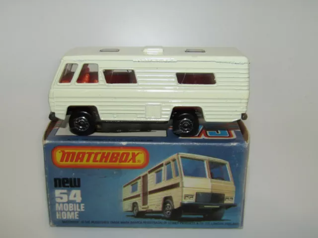 Matchbox Superfast No 54 Mobile Home Cream Grey Base MIB
