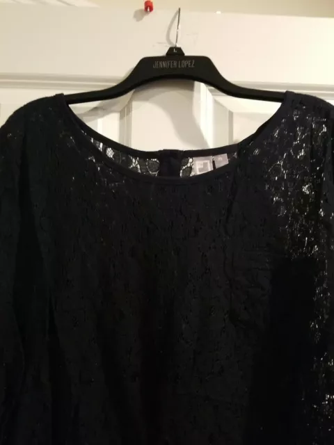 Women's Jcpenney Black Lace T Shirt. Sz 2X 2