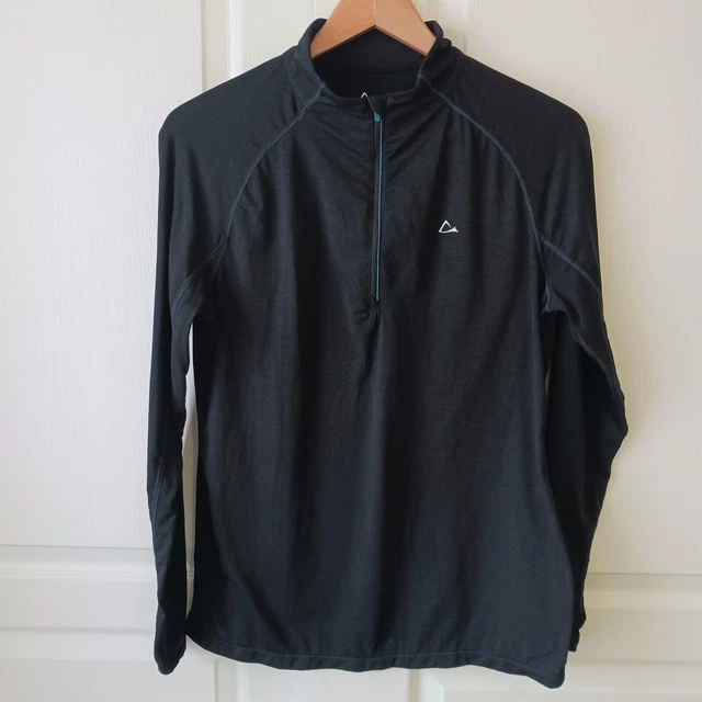 Paradox Women's Black Merino Blend 1/4 Zip Base Layer Size XL