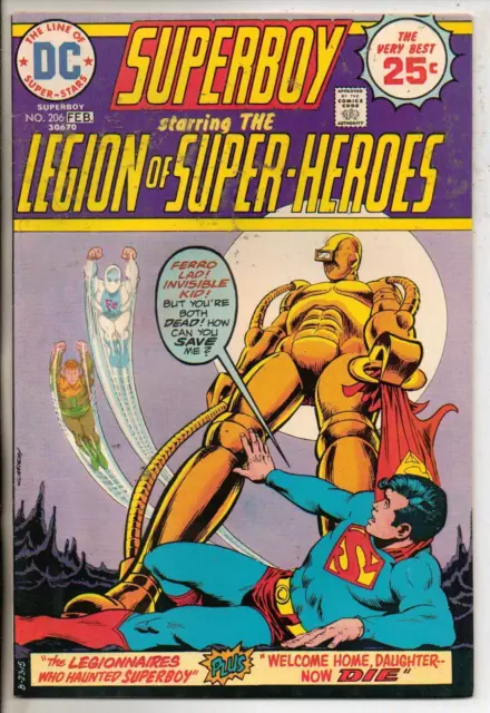 DC Comics Superboy & The Legion Of Super Heroes #206 February 1975 VF