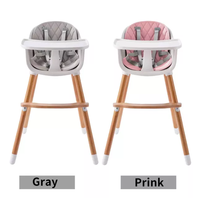 2-In-1 Feeding High Chair Adjustable Height Kids Dining Stool W/ Safety Belt