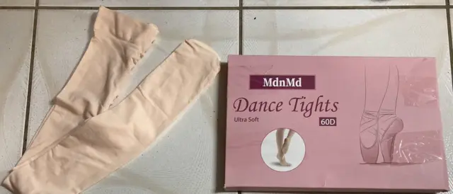 Lot Of 2  -  Mdnmd - New - Xl  Age 11-13 - Ultra Soft Pink Footed Dance Tights