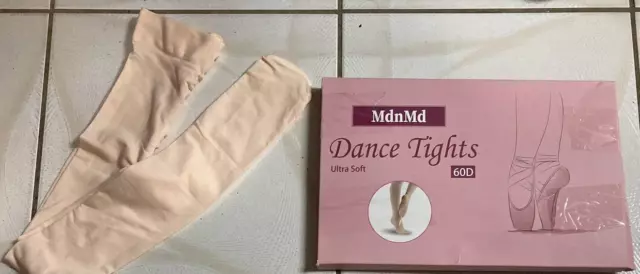 Lot Of 2  -  Mdnmd - New - Xl  Age 11-13 - Ultra Soft Pink Footed Dance Tights
