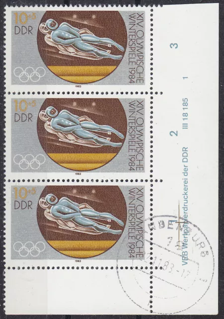 Briefmarken DDR MiNr. 2839 Olympia Sarajevo  Druckvermerk DV WPD I