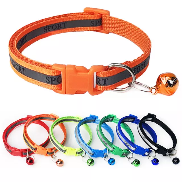 Collare gatto nylon riflettente con campana per gattini piccoli E