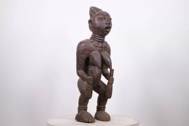 Intéressante Bangwa Femelle Figurine 30 " - Nigeria - Africain Tribal Art