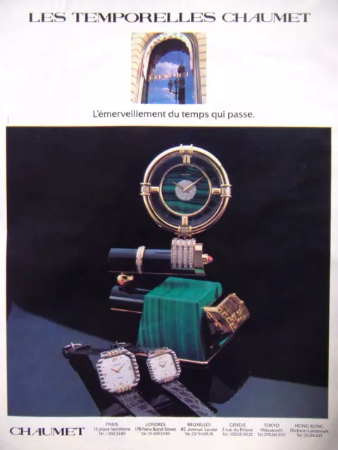 Publicité Les Temporelles Chaumet Montres L'émerveillement Du Temps Qui Passe