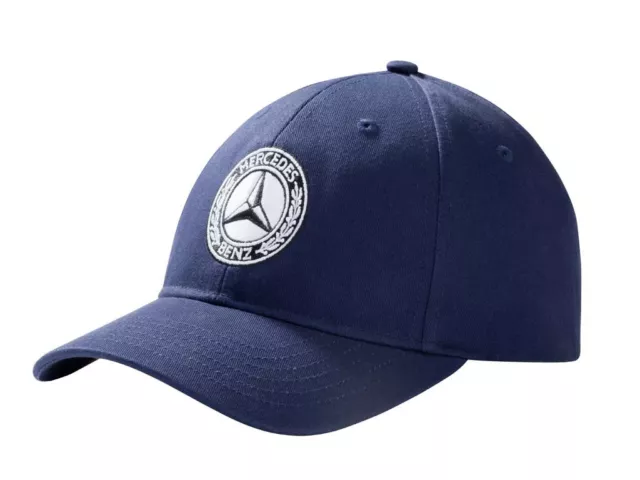 NEW Genuine Mercedes-Benz Navy Blue Logo Adjustable Baseball Cap B66041540