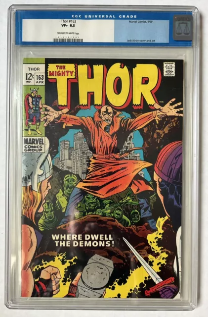 THOR #163 CGC Old Label 8.5 OW-W 2nd Cameo Of HIM Adam Warlock Kirby 1969 Marvel