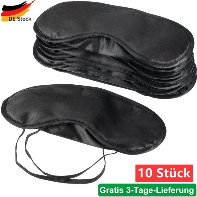 10er Satz Schlafmasken Augenmaske Damen Herren Schlafbrille Reisebrille Schwarz