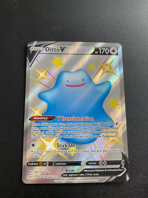 Pokemon Card Shiny Ditto V SV118/SV122 Ultra Rare Shining Fates