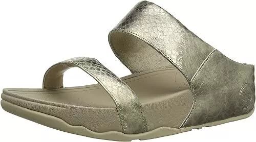 $100 NIB FitFlop Women's Lulu Metallic Snake Slide Dress Sandal, 7 M US, choose
