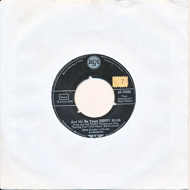 7" *Rock'n'Roll* ELVIS PRESLEY - Teddy Bear