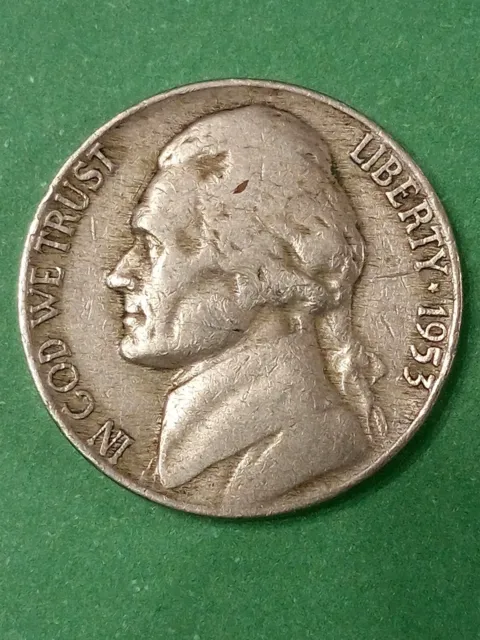 1953 Jefferson Nickel, No Mint Mark, Circulated, 813
