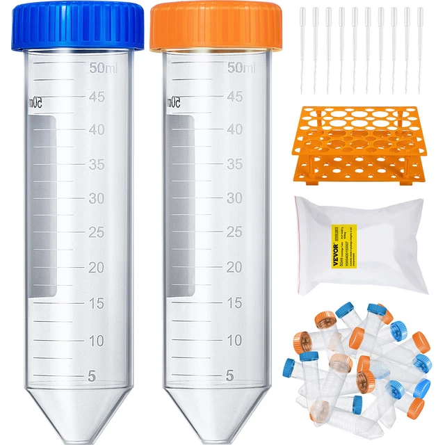 50 Pezzi Di Provetta In Plastica Trasparente Per Centrifuga, Unà Di Gestione, Coperchio Del Contenore Per Campioni Di Laboratorio, Cancelleria Scolastica, 1,5 Ml - Foto 3