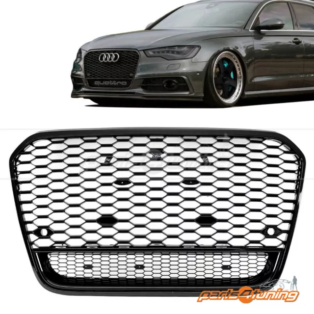Audi A6 C7 4G 2011-2015 Rs Style Gloss Black Honeycomb Bumper Grille