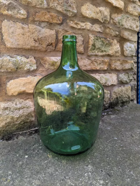 Vintage Green Glass Vase Bottle Early 20th Century