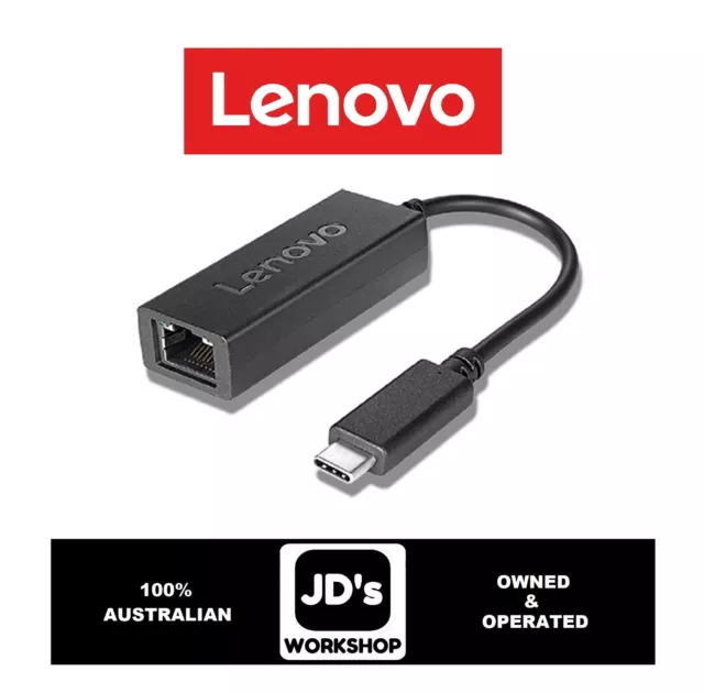 Genuine Lenovo USB-C to RJ45 Adapter Extension LAN Dongle (Model No:4X90S91831).