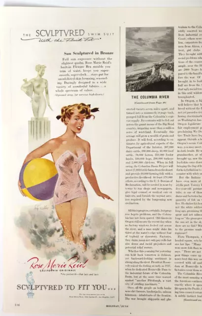 Rose Marie Reid California Swimsuit Vtg Ad 1/2 Page Magazine Art Print