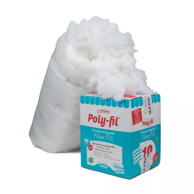 Fairfield PF-10 The Original Poly-Fil Premium 100% Fiber Fill Box, White, 10 lb