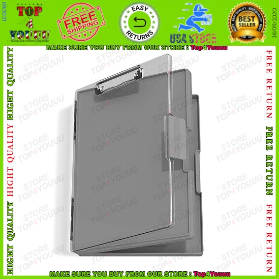 Clipboard with Storage, Folder Nursing Clipboards Side Opening, Heavy Black