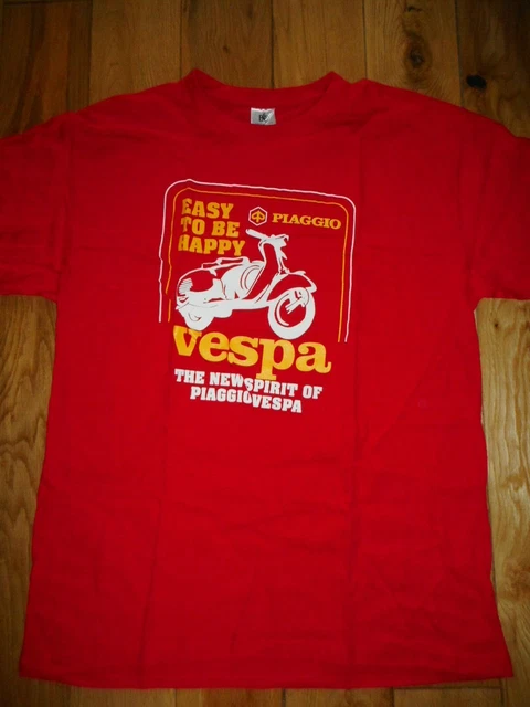 T-shirt Lambretta/Vespa - Blanc, Tailles S à XL, Motif Scooter Rétro, 100% Coton