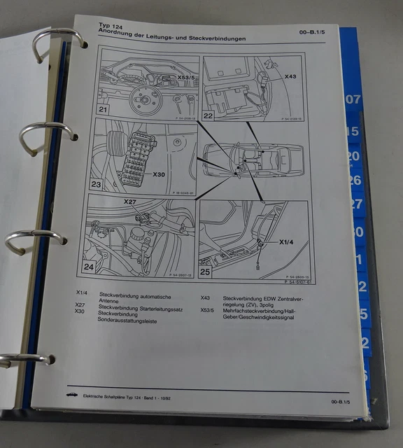 MANUALE OFFICINA/ELETTRICO SCHALTPLÄNE Mercedes W124 MOPF2 da 10 Anni