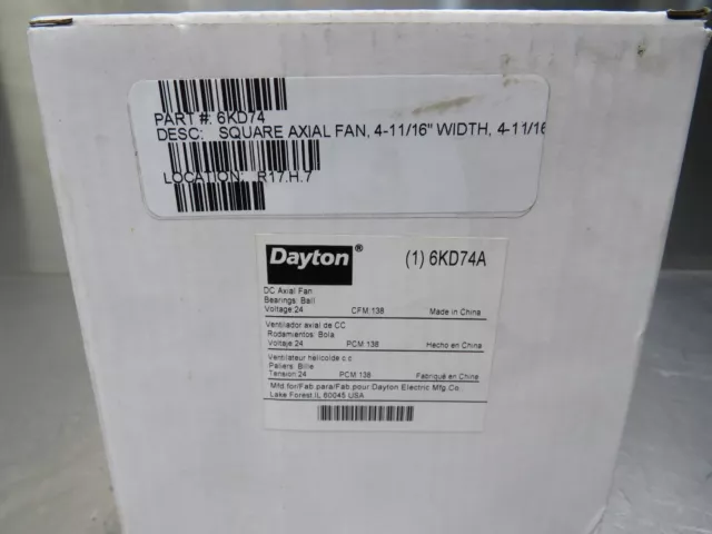 Dayton 6KD74A DC Axial Fan 24V