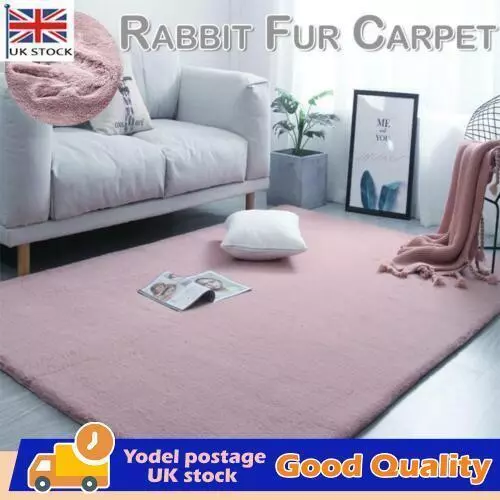 Soft Large Rabbit Rug Faux Fur Mat Fluffy Floor Area Carpets Rug Home Bedroom