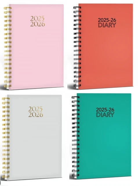 ACADEMIC DIARY 2025 2026 A5 Week to View Diary Spiral bound hardback ...