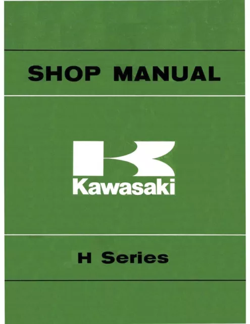 Kawasaki H-Series H1 H2 KH500 Triple Service Manual 1975 1976 1977 Book Bound