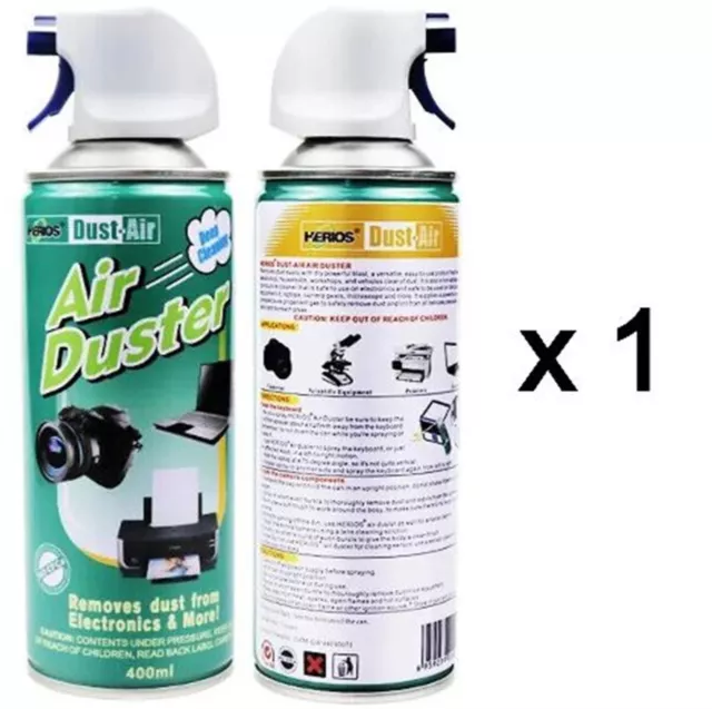 400ml Compressed Air Duster Spray Cleaner Can Canned Laptop, Keyboard Etc LOT